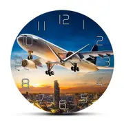 Take off Sunset Aeroplane Aviator Home Decor Wall Clock Air Jet Plane Flying