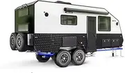 Off-Road Camper Trailer, 8 Wheels, White and Green, 60 x 96 inches