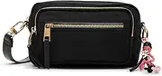 [Anne Klein] Womens Camera Bag with Detachable Strap, Black, Black, Small