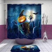 Scary Halloween Pumpkin Scarecrow Shower Curtain