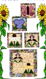Flower Patches Pattern Flower Coasters & Trivet Scrap Friendly