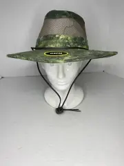 Mossy Oak Camouflage Men's Safari Brim Hat Outdoor Leather OSFM Nwts. (1132)