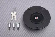 TWM Black Carbon & Alu Fuel Tank Gas Cap +keys Honda VFR 800 VTEC RC46 2002-2013