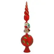Santa On Chimney Holly Finial Tree Topper