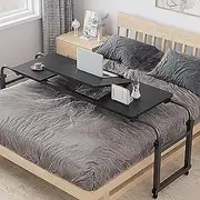 Overbed Table with Wheels, Mobile Laptop Cart Hospital Cross Bed Table Nursing Table,Adjustable Height and Width,Standing Workstation,for Hospital and Home Office
