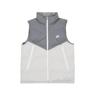 Nike 背心 Windrunner 男款 灰 白 保暖 拉鍊口袋 雙向拉鍊 立領 羽絨 風衣 外套 DV1136-084