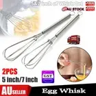 5" + 7" Mini Wire Kitchen Whisks Egg Whisk Gravy Sauce Mini Whisk Kitchen Tool