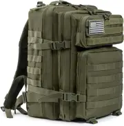 MILITARY 45L TACTICAL BACKPACK RUCKSACK HIKING BAG PACK - ARMY GREEN - NEW