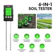 6 in1 Tester Water Moisture Garden Humidity Light Soil PH Temperature Test Meter