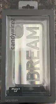 Candywirez DREAM for Apple iPhone X / XS (5.8") Silver Clear Glitter Sturdy Case