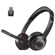 Wireless Headset with AI Noise Cancelling Microphone Bluetooth+USB Dongle