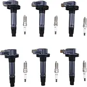 Ignition Coil Pack & Spark Plugs UF646 SP534 Compatible with Ford F150 Expedition Explorer Flex Taurus Transit-150/250/350 for Lincoln MKS MKT Navigator V6 3.5L
