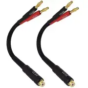 CESS-023-6i Banana Plugs to RCA Cable 6-inch Phono Banana Speaker Cable 2 Pack