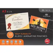 GBC Laminating Pouch 125 Micron A3 Clear Pack 25 Heavy Duty