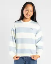 [Roxy] Roxy Girls' Little Things Sweatshirt in Skyway Strictly Blue Size 08 08 Skyway Strictly Blue