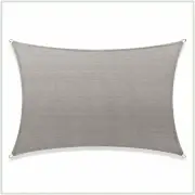 COLOURTREE 12 ft. x 20 ft. 190 GSM Grey Rectangle Sun Shade Sail Screen Canopy,