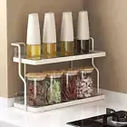 Spice Rack Organizer 2 Tiers Storage Shelf for Tabletop Pantry Countertop