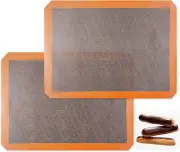 Perforated Silicone Baking Mats, 2 PCS Eclair Silicone Mat for Half Sheet