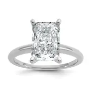 14k White Gold 3 Ct. Certified Lab Grown Diamond VS/SI+ G+ Radiant Solitaire Engagement Ring