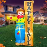 Thanksgiving Scarecrow Harvest Airblown Inflatable Decor LED BlowUp Autumn Fall