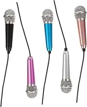 MINAOLULUS 5Pcs Mini Microphone Portable Vocal Mic for Phone Singing Compatible with Song Apps Lightweight and Compact Design for Outdoor Use for Podcasting and Interviewing