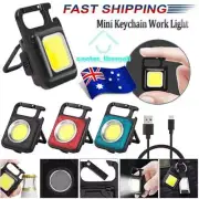 Mini LED Light Flashlight COB Work Rechargeable Lamp Torch Pocket Keychain AL