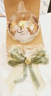 Princess House Crystal Ornament #6408 2002 Gold Pattern IOB *New- Made In USA