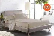 King Single Size Linen Color 1000TC 100% Cotton Fittd Sheet Flat Sheet Pillowcase Set