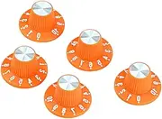 Kisangel 5pcs Durable Electric Guitar Knobs with Scale for Volume Control Easy Install Replacement Knobs for Electric Guitar and Bass