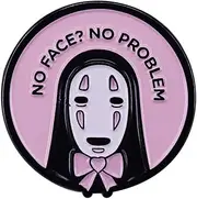 [Pinstant] No-Face No Face Faceless Spirit Ghost Bathhouse No Problem Anime Manga 1.2" Enamel Pin Badge, 1.2 inches, Enamel, enamel