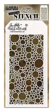 Tim Holtz Layering Stencil Sea Bubbles Pattern Mixed Media Art Stamper Anonymous