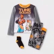 Boys' Space Jam Tune Squad 2 PC Fleece Pajama Set with Socks, Size 8