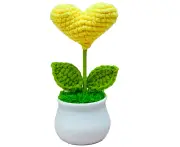 Yellow Heart-Shaped Small Fake Plants - Artificial Potted Faux Plants