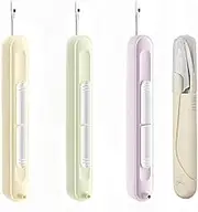3Pcs 2 in 1 Automatic Needle Threaders Seam Ripper Stitch Unpicker Tool, Retractable Automatic Threader Quick Stitch Unpicker Tool, 2 in 1 Needle Threader Seam Ripper with Mini Sewing Scissor