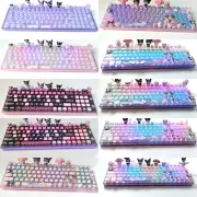 Handmade Cartoon Kuromi Wireless Bluetooth RGB KED Mechanical Keyboard 100Keys