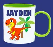 Dinosaur Personalised Plastic Cup Mug Child's Boys Birthday Favour Christmas