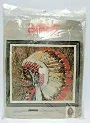 Columbia Minerva Crewel Embroidery Kit by Erica Wilson Cheyenne Chief 18" x 16"