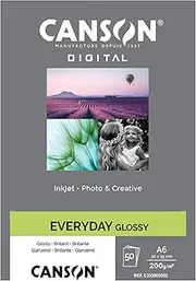 Canson 94655 Everyday Inkjet Paper, 10 X 15 cm, 50Fg, 200 Gr, Glossy