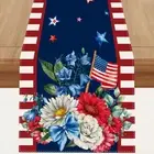 Patriotic Flag Table Runner 72 Inch Red White Blue Memorial Day 4th July Decor