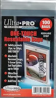 1 Pack of 100 Ultra Pro One Touch Resealable Bags Sleeves for Card Holder