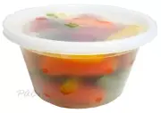 12 oz. Clear Round Deli Containers Plastic Freezer Soup Container w/Lid 48/PK