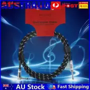 Braided Amp Cord 1/4 Inch Straight To Right Angle Instrument Cable Guitar Cord A