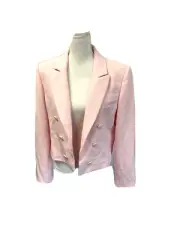 Tahari ASL Bolero Jacket NWT Size 14 Pink Blossom Faux Double Breasted