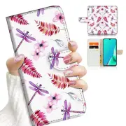 ( For Vivo Y11s ) Flip Case Cover AJ23680 Dragonfly Flower