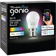 Mirabella Genio Fancy Round WiFi 5W BC 470Lumen RGB+CCT Dimmable 2700K - 6500K