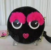 Luv Betsey Johnson Faux Fur Crossbody Kitsch Bag Round Velvet Sequin NWT