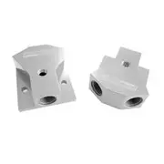 Aeroflow Billet Y-Block with 1/8" NPT Port - 10 ORB Inlet, -8 ORB Outlets, AF453-10-08S