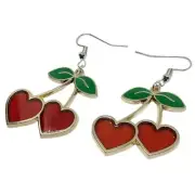 Unique Cherry Drop Earrings Jewelry Fruit Dangle Earrings Unique Jewelry