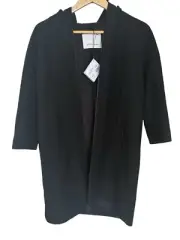 SCANLAN & THEODORE Black Wool Zip Up Hooded Bonded Coat 8 AU New With Tags