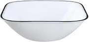 Corelle Vitrelle 6-Piece (22-Oz) Cereal Soup Bowls, Triple Layer Glass and Chip Resistant, Lightweight Square Dinnerware Bowl Set, Simple Lines